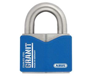 ABUS Cadenas Granit 37ST/55 - Haute Sécurité, Inox, Niveau 10 | Corps et anse en acier spécial trempé - cylindre à disque ABUS-Plus - double verrouillage - 2 clés incluses