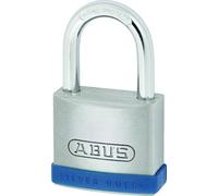 ABUS Cadenas Silver Rock 5/50 en zinc massif - Avec cadre de protection en silicone - Serrure de cave, etc. - Niveau de sécurité ABUS 7 - Bleu/argenté