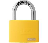ABUS Cadenas T65AL/40 myLOCK - inscriptible individuellement - cadenas à broche - corps de serrure en aluminium massif - niveau de sécurité 5 - jaune
