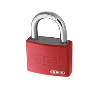 ABUS Cadenas T65AL/40 myLOCK - inscriptible individuellement - cadenas à broche - corps de serrure en aluminium massif - niveau de sécurité ABUS 5 - rouge