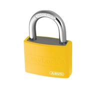 ABUS Cadenas T65AL/40 myLOCK - inscriptible individuellement - cadenas à broche - corps de serrure en aluminium massif - de sécurité ABUS 5 - jaune