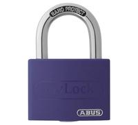 ABUS Cadenas T65AL/40 myLOCK - inscriptible individuellement - cadenas à broche - corps de serrure en aluminium massif - de sécurité ABUS 5 - violet