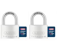 ABUS Cadenas Titalium 64TI/60 - Corps Aluminium, Anse Acier Trempé (Lot de 2)