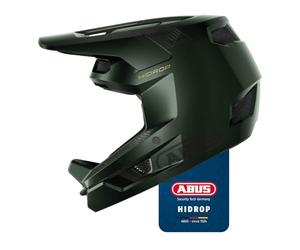 ABUS Casque de downhill HiDrop - Casque fullface certifié ASTM avec coque extérieure ABS pour MTB : Downhill, Enduro et Bikepark - pour adultes et adolescents - Vert, taille XL