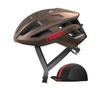 ABUS Casque de vélo de course PowerDome ACE - avec Race Cap - léger avec système d'aération intelligent - Made in Italy - pour hommes et femmes - Brun métallique, taille S