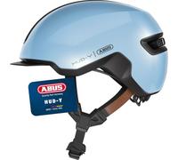 ABUS Casque de vélo HUD-Y avec feu arrière, iced blue, S