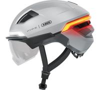 Casque de vélo ABUS HYP-E B.Lace - avec feu Avant, arrière et Clignotant Ainsi Que feu Stop activé sans Fil - avec visière et Cache-Oreilles - pour vélo, vélo électrique et S-Pedelec