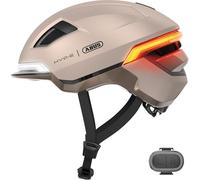 Casque de vélo ABUS HYP-E - casque avec lumière avant, feu arrière et lumière clignotante - convient également pour le cyclisme sur e-bike et S-Pedelec - pour adolescents et adultes - taille L, beige