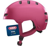 ABUS Casque de vélo XOXO - Casque urbain style skateur - Casque pour skateboard, vélo, trottinette - avec mentonnière optimisée - pour adolescents et adultes - taille S, rouge uni