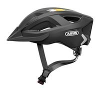 ABUS Casque de ville Aduro 2.0 - Casque de vélo polyvalent avec lumière - dans un design sportif pour la circulation en ville - pour hommes et femmes - noir/orange, taille M