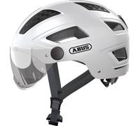 ABUS Casque de ville Hyban 2.0 ACE - Casque de vélo avec visière, icht et ABS-coque dure - pour femmes et hommes - Blanc, , taille M (52-58 cm)