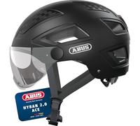 ABUS Casque de ville Hyban 2.0 ACE - Casque de vélo avec visière, lumière et coque dure ABS - pour femmes et hommes