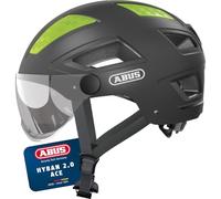 ABUS Casque de ville Hyban 2.0 ACE - Casque de vélo avec visière, lumière et coque dure ABS - pour femmes et hommes