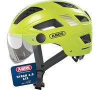 ABUS Casque de ville Hyban 2.0 ACE - Casque de vélo avec visière, lumière et coque dure ABS - pour femmes et hommes