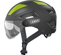 ABUS Casque de ville Hyban 2.0 ACE - Casque de vélo avec visière, lumière et coque dure ABS - pour hommes et femmes - Gris (titane), taille XL