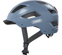 ABUS Casque de ville Hyban 2.0 - Casque de vélo avec feu arrière, coque dure ABS, bonne forme - pour femmes et hommes - bleu clair, taille M (52-58 cm)