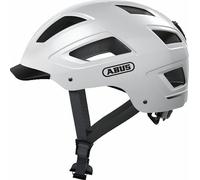ABUS Casque de ville Hyban 2.0 - Casque de vélo avec feu arrière, coque dure ABS, bonne forme - pour femmes et hommes - Blanc, taille XL (58-63 cm)