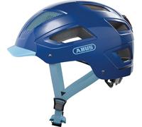 ABUS Casque de ville Hyban 2.0 - Casque de vélo avec feu arrière, coque dure ABS, bonne forme - pour femmes et hommes - Bleu, taille L (56-61 cm)