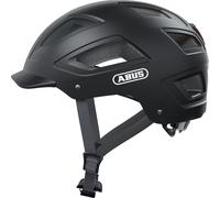 ABUS Casque de ville Hyban 2.0 - Casque de vélo avec feu arrière, coque dure ABS, bonne tenue - pour femmes et hommes - Noir Mat, , Taille M (52-58 cm)