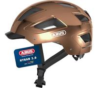ABUS Casque de ville Hyban 2.0 - Casque de vélo avec feu arrière, coque dure en ABS, bonne forme - pour femmes et hommes