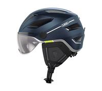 ABUS Casque de ville Pedelec 2.0 ACE - casque de vélo avec feu arrière, visière, bonnet de pluie, protection des oreilles - pour hommes et femmes