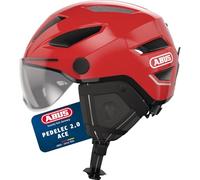 ABUS Casque de ville Pedelec 2.0 ACE - casque de vélo avec feu arrière, visière, bonnet de pluie, protection des oreilles - pour hommes et femmes