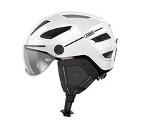 ABUS Casque de ville Pedelec 2.0 ACE - casque de vélo avec feu arrière, visière, bonnet de pluie, protection des oreilles - pour hommes et femmes