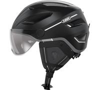 ABUS Casque de ville Pedelec 2.0 ACE - casque de vélo avec feu arrière, visière, bonnet de pluie, protection des oreilles - pour hommes et femmes