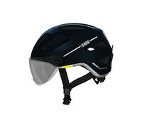ABUS Casque de ville Pedelec 2.0 ACE - casque de vélo avec feu arrière, visière, bonnet de pluie, protection des oreilles - pour hommes et femmes