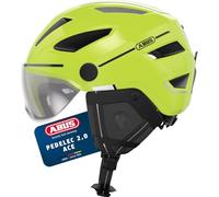 ABUS Casque de ville Pedelec 2.0 ACE - casque de vélo avec feu arrière, visière, bonnet de pluie, protection des oreilles - pour hommes et femmes