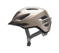 ABUS Casque de ville Pedelec 2.0 - Casque de vélo avec feu arrière et visière anti-pluie - pour la circulation en ville - Femme Homme - Or, Taille L, Or (champagne gold), L (56-62 cm)