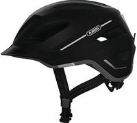 ABUS Casque de ville Pedelec 2.0 - Casque de vélo avec feu arrière et visière anti-pluie - pour le trafic urbain - pour femmes et hommes - Noir Mat, Taille S (51-55 cm)
