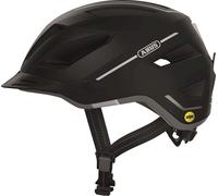 ABUS Casque de ville Pedelec 2.0 MIPS - casque de vélo avec feu arrière, visière, capuche anti-pluie et protection contre les chocs MIPS - pour femmes et hommes - noir mat, taille L (56-62 cm)