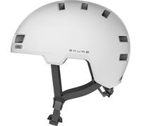 ABUS Casque de ville Skurb - Casque de vélo robuste pour le quotidien, le skate, le BMX ou le longboard - Blanc, taille M (55-59 cm)
