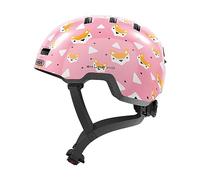 ABUS Casque enfant Skurb Kid – look skater, robuste, espace pour tresse – Rose motifs renards S