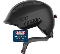 ABUS Casque Enfant Smiley 3.0 ACE LED, Noir, Taille M