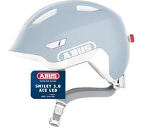 ABUS Casque Smiley 3.0 ACE LED Urban Enfants Bleu M Pure Aqua