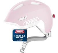 ABUS Casque enfant Smiley 3.0 ACE LED – Ajustement profond, place pour tresse – Pure Rose S