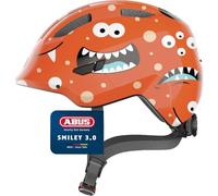 ABUS Casque Smiley 3.0 enfant – coupe basse, place pour tresse – orange monstre S