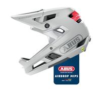 ABUS Casque VTT AirDrop MIPS Fullface Ventilation optimisée Ambient Sound Channel Blanc Polaire L-XL