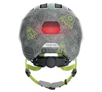 ABUS Casque enfant Smiley 3.0 LED – Forme profonde, place pour tresse – Gris M 50–55 cm