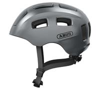 ABUS Casque de vélo Youn-I 2.0 - avec éclairage pour enfants, adolescents et jeunes adultes - pour filles et garçons - argent, taille M