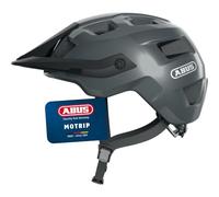 ABUS Casque MTB MoTrip - casque de vélo robuste avec visière réglable en hauteur pour VTT - ajustement individuel - unisexe - gris brillant, S