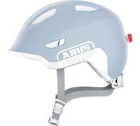 ABUS Casque pour enfants Smiley 3.0 ACE LED - Casque de vélo avec lumière - ajustement profond & place pour une tresse - pour filles et garçons - pure aqua, taille M (50-55 cm)