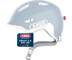 ABUS Casque pour Enfants Smiley 3.0 ACE LED - Casque de vélo avec lumière - Ajustement Profond & Place pour Une Tresse - pour Filles et garçons