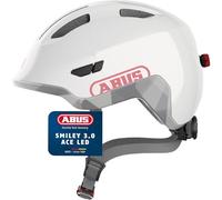 ABUS Casque pour enfants Smiley 3.0 ACE LED - Casque de vélo avec lumière - Forme profonde & place pour une tresse - pour filles et garçons