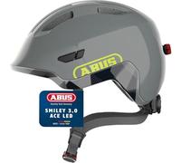 ABUS Casque pour enfants Smiley 3.0 ACE LED - Casque de vélo avec lumière - Forme profonde & place pour une tresse - pour filles et garçons