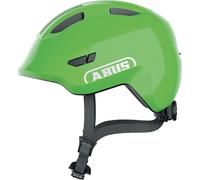 ABUS Casque pour enfants Smiley 3.0 - Casque de vélo avec ajustement profond, designs adaptés aux enfants & place pour une tresse - pour filles et garçons - Vert brillant, taille S (45-50 cm)