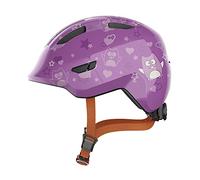 ABUS Casque Smiley 3.0 enfant – coupe basse, place pour tresse – Lilas étoile S