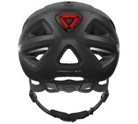 ABUS Casque vélo Urban-I 3.0 velours noir – feu arrière, visière, fermeture magnétique S (51–55 cm)